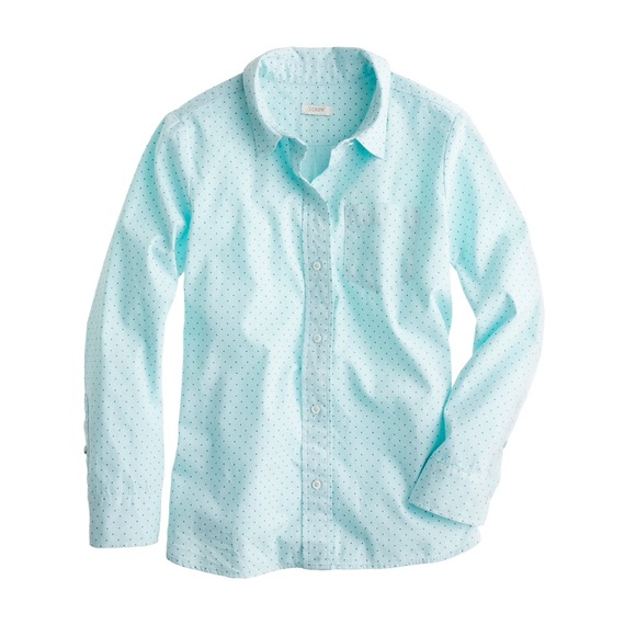 J. Crew Tops - J.Crew | 0 | Oxford Shirt Shrunken Dot